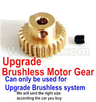 Wltoys 12428 Upgrade Parts Brushless Motor gear. It Can only be used for Upgrade Brushless set,We will according the car you buy to sent you the right version size)